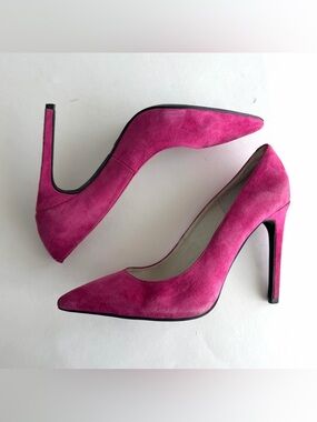 Jeffrey Campbell Hot Pink Suede Stiletto Pointed Toe Pump Heels Size 7.5